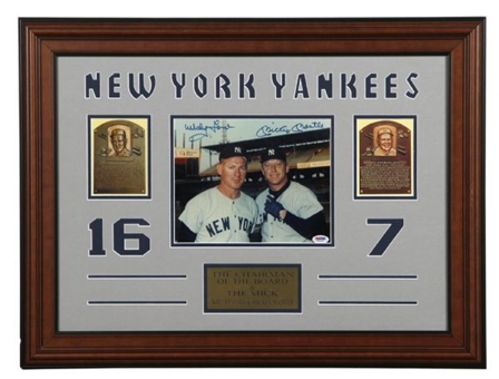 Mickey Mantle and Whitey Ford Dual Signed Photo Display